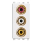VIMAR - Presa 3 Connettori RCA Morsetti Vite Bianco
