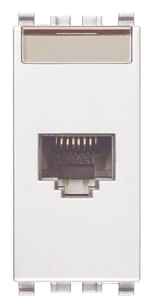 VIMAR - Presa Rj45 Netsafe Cat5E Utp Bianco - Connettore Universale T568A/B, 8 Contatti, Morsetti Ad Incisione D'Isolante 20338.8.B