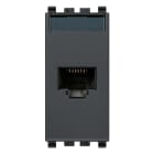 VIMAR - Presa RJ45 Grigio Netsafe Cat5E UTP - Connettore Non Schermato, Cablaggio Universale T568A/B, 8 Contatti, Morsetti Ad Incisione D'Isolante 20338.8