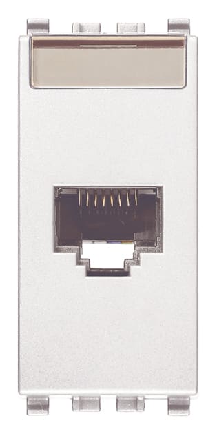 VIMAR - Presa RJ45 Bianca Cat5E UTP Netsafe - Cablaggio Universale T568A/B, 8 Contatti, Morsetti Ad Incisione D'Isolante