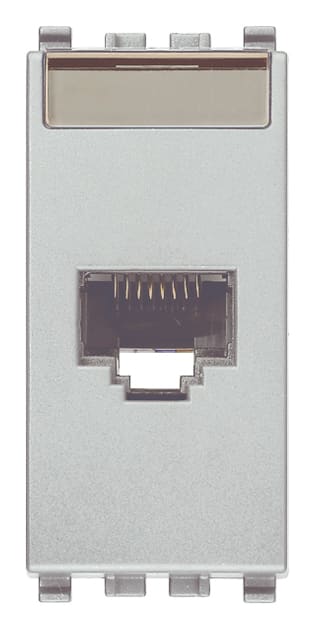 VIMAR - Presa RJ45 Netsafe Cat6 UTP Next - Connettore Universale T568A/B, 8 Contatti, Morsetti Ad Incisione D'Isolante 20339.13.N