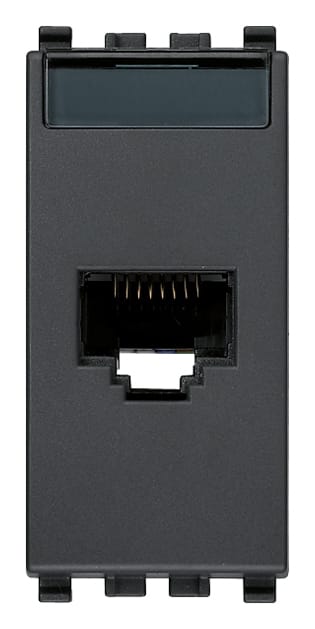 VIMAR - Presa RJ45 Grigio Netsafe Cat6 UTP - Connettore Universale T568A/B, 8 Contatti, Morsetti Ad Incisione D'Isolante