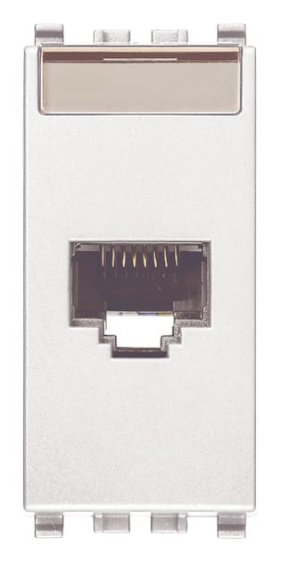 VIMAR - Presa RJ45 Bianca Cat6A UTP Netsafe - Connettore Universale T568A/B, 8 Contatti, Morsetti Ad Incisione Isolante
