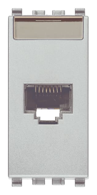 VIMAR - Presa RJ45 Cat6A UTP Netsafe Next - Connettore Universale T568A/B, 8 Contatti, Morsetti Ad Incisione D'Isolante 20339.15.N