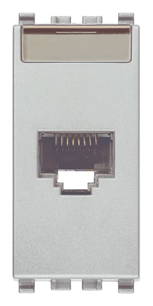 VIMAR - Presa Rj45 Netsafe Cat6A Ftp Next - Connettore Schermato Universale T568A/B, 8 Contatti, Morsetti Ad Incisione D'Isolante 20339.16.N