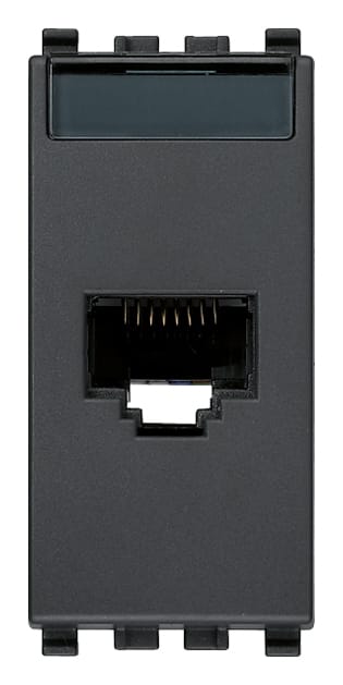 VIMAR - Presa Rj45 Cat6A Ftp Grigio - Connettore Netsafe, Schermata, Cablaggio Universale, 8 Contatti, Morsetti Ad Incisione D'Isolante 20339.16