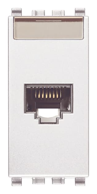 VIMAR - Presa Bianca per Rete Cat5E UTP con Connettore a 8 Contatti e Morsetti Universali 20339.4.B