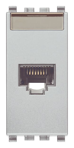 VIMAR - Presa RJ45 Netsafe Cat5E UTP 110 Next - Connettore Universale T568A/B, 8 Contatti, Morsetti Ad Incisione D'Isolante Compatibile 110 20339.4.N