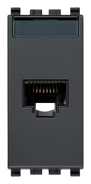 VIMAR - Presa RJ45 Netsafe Cat5E UTP 110 Grigio - Connettore Universale T568A/B, 8 Contatti, Morsetti Ad Incisione D'Isolante