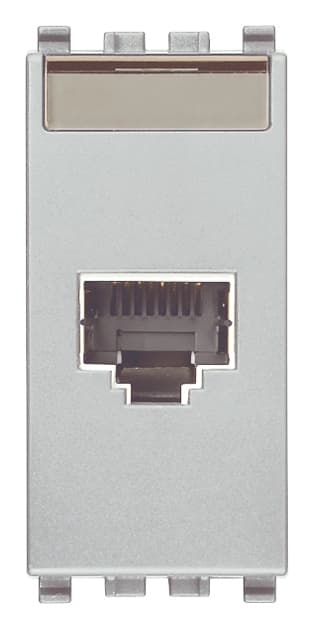 VIMAR - Presa Rj45 Netsafe Cat5E Ftp 110 Next - Connettore Schermato Universale T568A/B, 8 Contatti, Morsetti Ad Incisione D'Isolante Compatibile 20339.5.N