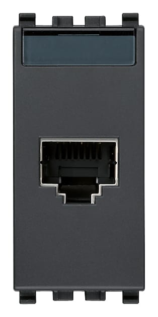 VIMAR - Presa Rj45 Netsafe Cat5E Ftp 110 Grigio - Connettore Schermato Universale T568A/B, 8 Contatti, Morsetti Ad Incisione D'Isolante Compatibile 20339.5
