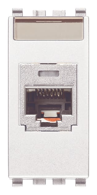 VIMAR - Presa RJ45 Panduit Cat5e UTP bianco con connettore MINI-COM, non schermata, cablaggio T568A/B, 8 contatti, morsetti ad incisione d'isolante. 20340.1.B