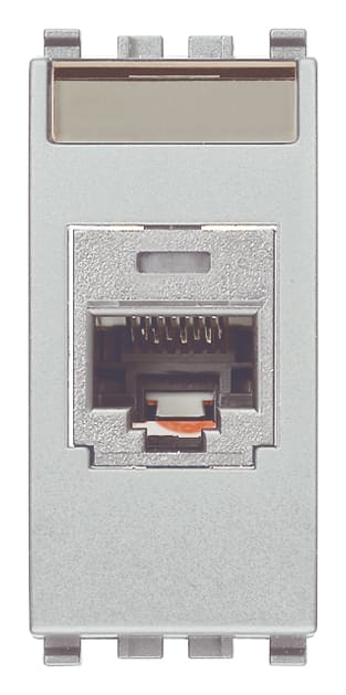VIMAR - Presa RJ45 Panduit Cat5e UTP non schermata con connettore mini-com, cablaggio T568A/B, 8 contatti, morsetti ad incisione d'isolante, Next. 20340.1.N