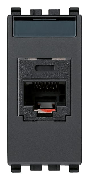 VIMAR - Presa RJ45 Panduit Cat5e UTP grigio con connettore mini-com non schermata, cablaggio T568A/B, 8 contatti, morsetti ad incisione d'isolante.