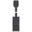 VIMAR - Presa HDMI 2.1B con cavo a 90° grigio - Standard Keystone, Uscita cavo a 90°
