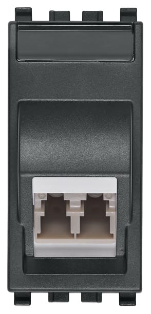 VIMAR - Presa Ottica Multimodale 50/125 Lc Grigio con Adattatore Duplex