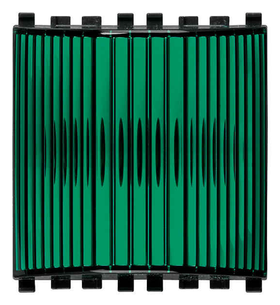 VIMAR - Spia Prismatica Verde per Lampade 230 V~ 3 W Max 14770, 14771, 14776 e 14777 con Diffusore Verde - 2 Moduli
