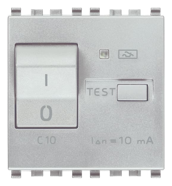 VIMAR - Interruttore Automatico Magnetotermico Differenziale 1P+N C10 10Ma 120-230V 50-60Hz 3000A Next 2 Moduli