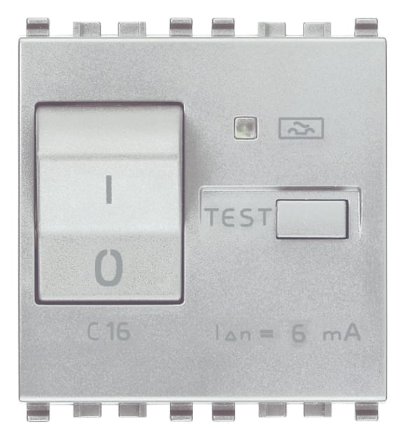 VIMAR - Interruttore Automatico Magnetotermico Differenziale 1P+N C16 6Ma 120-230V 50-60Hz 3000A Next 2 Moduli