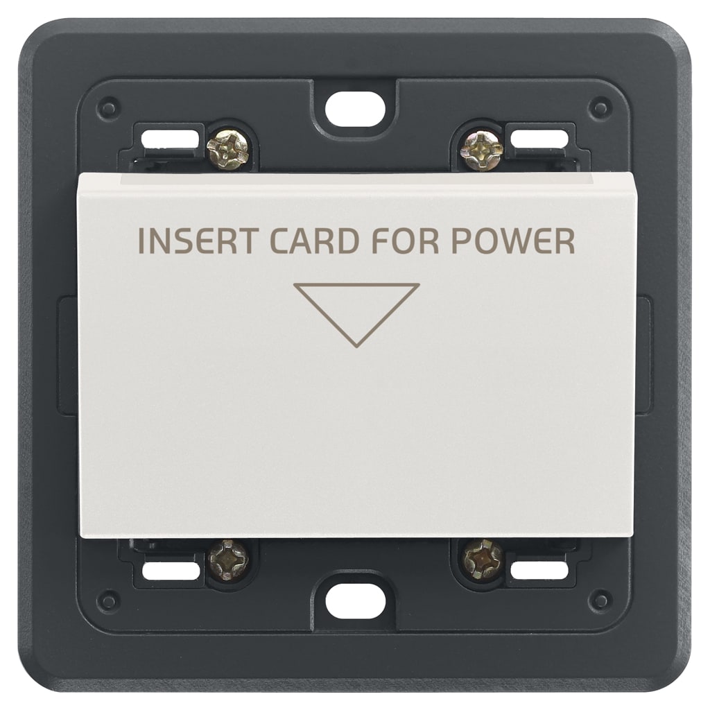 VIMAR - Interruttore elettronico a badge 230V Next, tasca verticale, uscita a relè 16A, alimentazione 230V 50-60Hz, supporto per scatole BS, senza carta ISO.