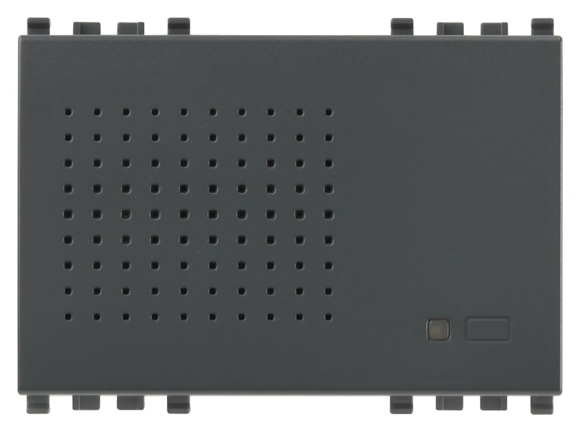 VIMAR - Sirena da Interno Grigio - 2 Suonerie Selezionabili, Volume Beep, Led Rosso - 3 Moduli 20496