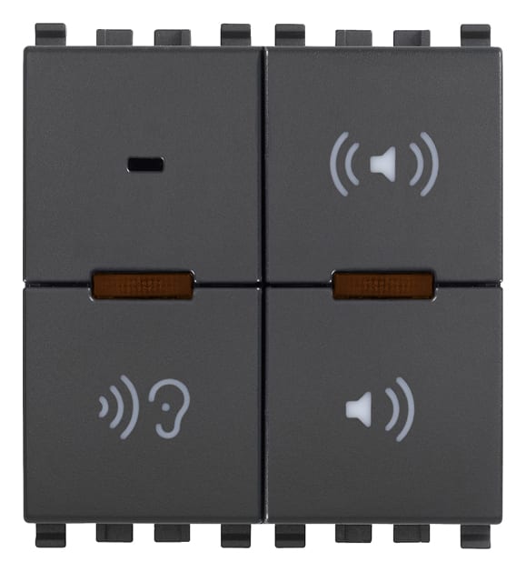 VIMAR - Microfono di chiamata grigio per controllo vocale dei bambini - 2 moduli