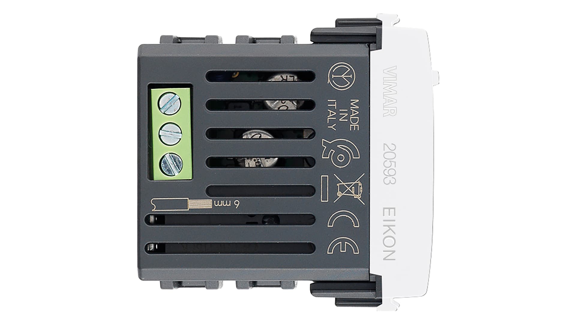 VIMAR - Attuatore IoT 16A bianco, comando elettronico View Wireless, relè NO 16A, controllo locale/remoto, Bluetooth 5.0, Zigbee 3.0, LED RGB, 100-240V. 20593.B