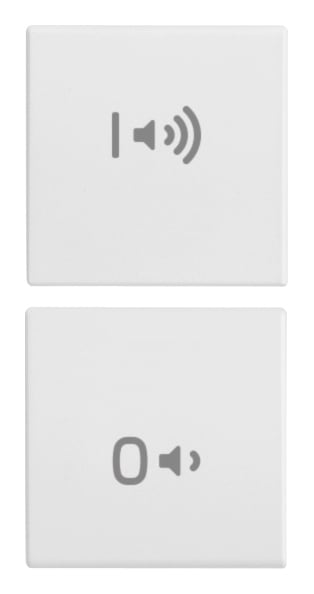 VIMAR - Due Mezzi Tasti 1M On/Off Volume Bianco - Intercambiabili 1 Modulo, Simboli I Volume E O 20751.4.B