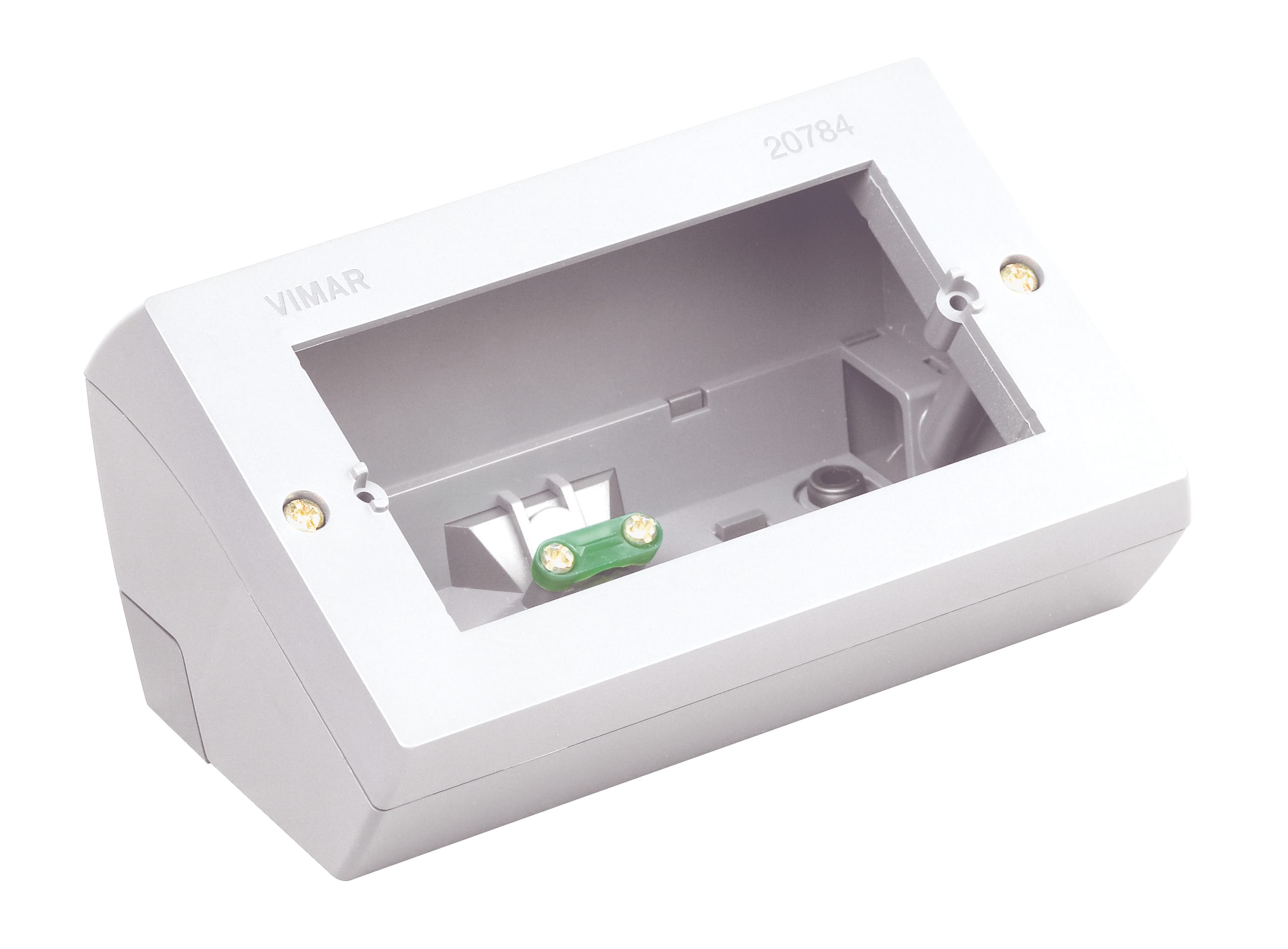 VIMAR - Scatola da Tavolo Bianco Inclinata per 4 Moduli Eikon con Supporto e Placca