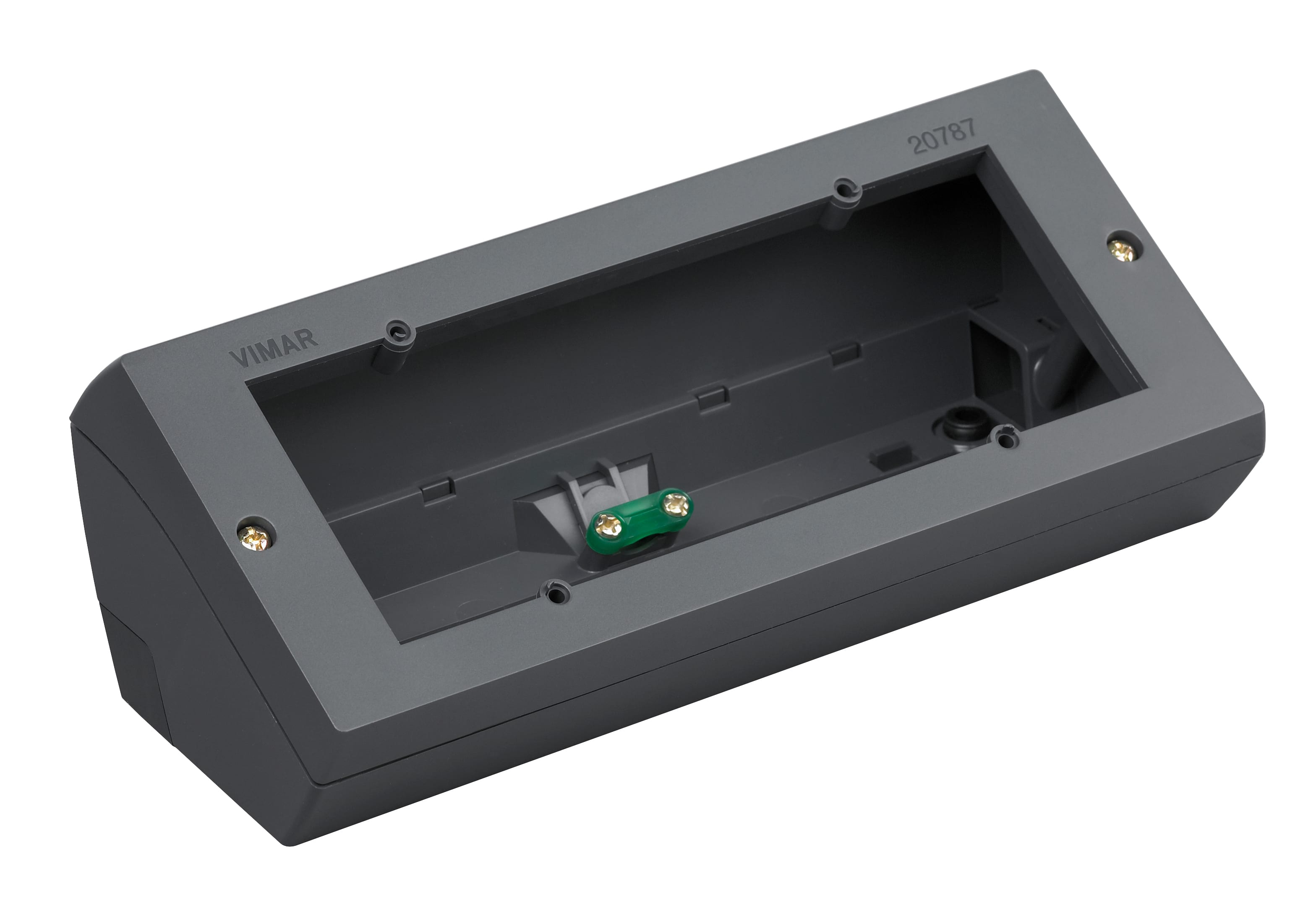 VIMAR - Scatola da Tavolo Grigio Inclinata per 7 Moduli Eikon con Supporto e Placca