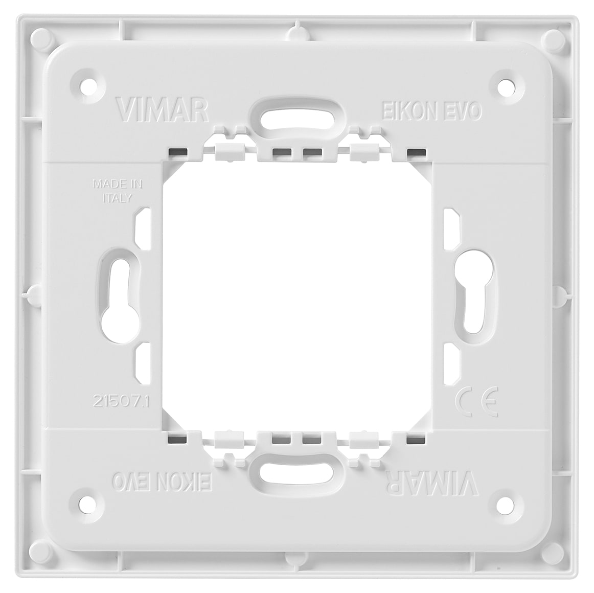 VIMAR - Supporto Parete Radio Placca 2M Bianco Comando Enocean Bluetooth Zigbee Placche 2 Moduli Eikon Evo 21507.1.B