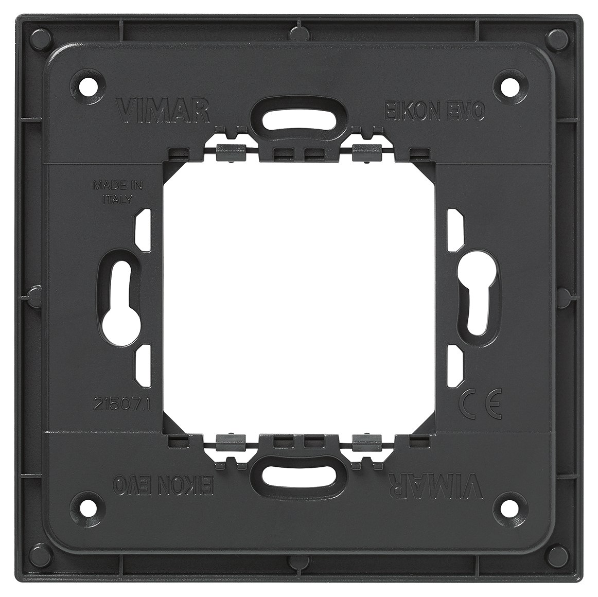 VIMAR - Supporto Parete Radio Placca 2M Grigio Comando Enocean Bluetooth Zigbee Placche 2 Moduli Eikon Evo