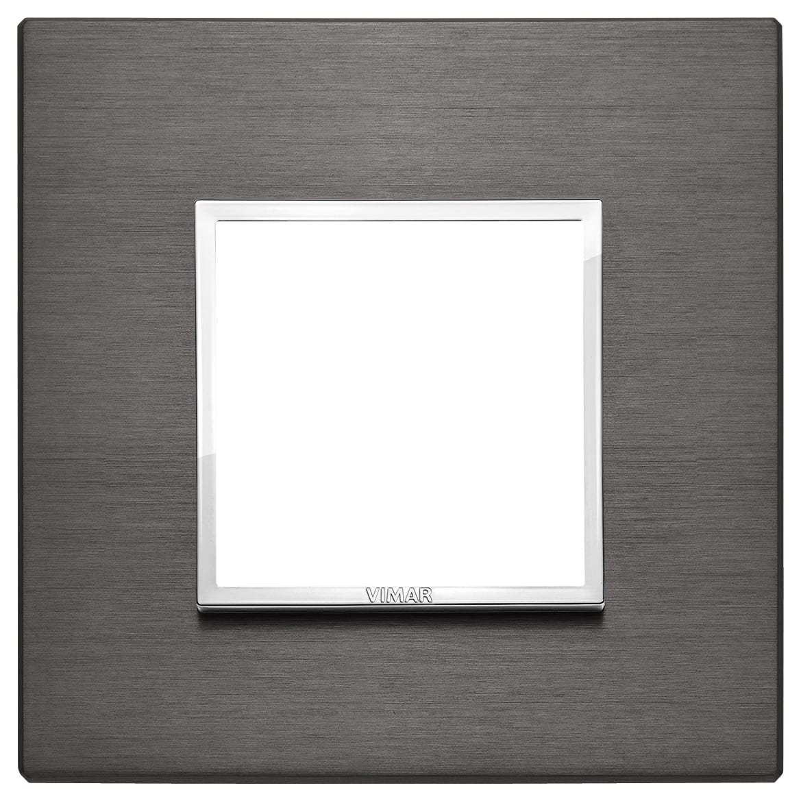 VIMAR - Placca 2 Moduli Alluminio Anodizzato Grigio Lava 21642.03