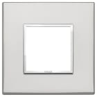 VIMAR - Placca 2 Moduli Alluminio Nobilitato Argento