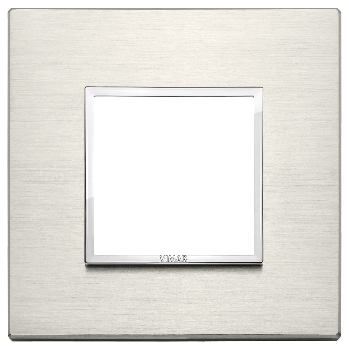 VIMAR - Placca 2 Moduli Alluminio Nobilitato Titanio Esclusivi 21642.08