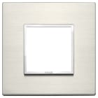 VIMAR - Placca 2 Moduli Alluminio Nobilitato Titanio Esclusivi 21642.08