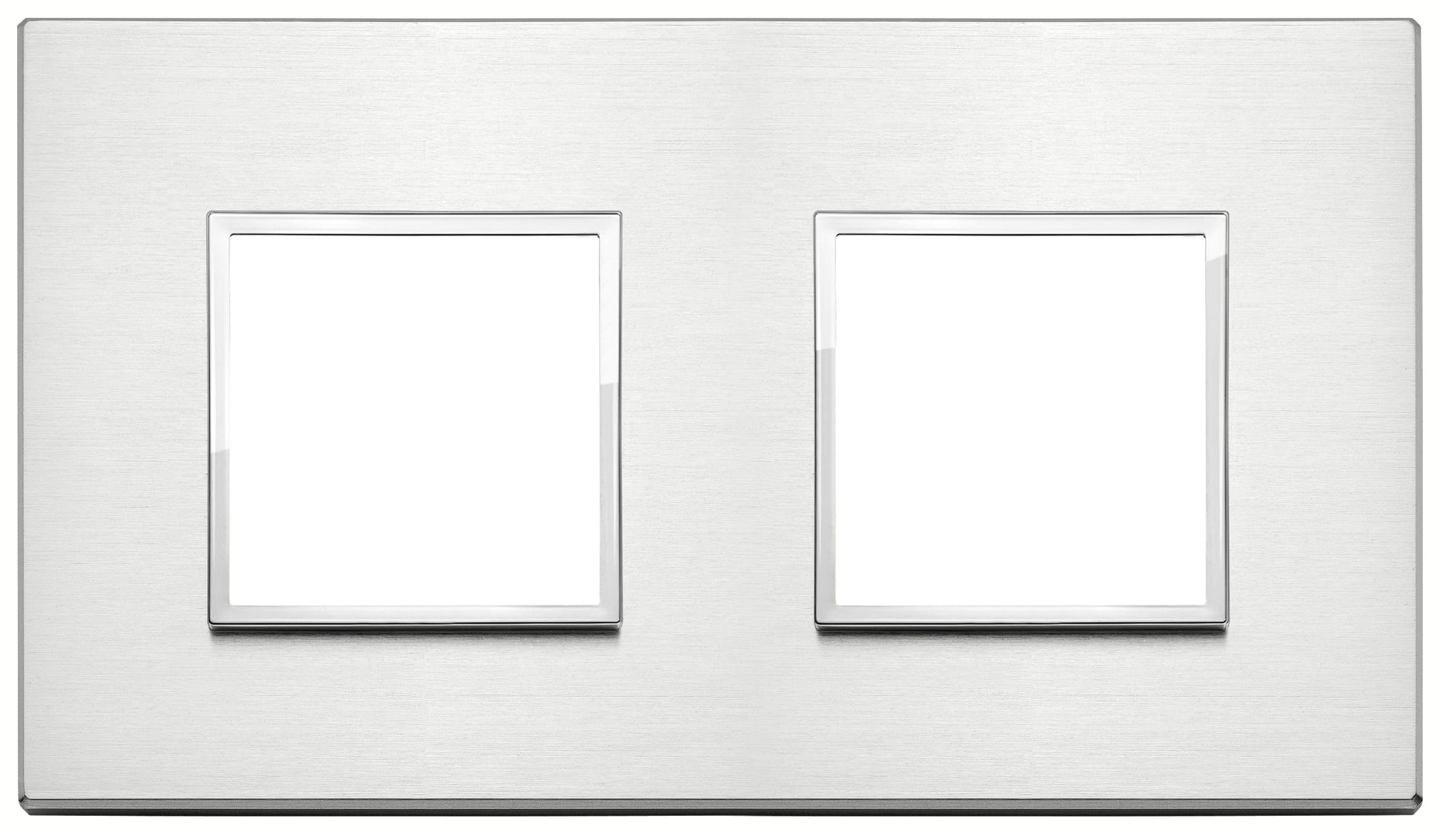 VIMAR - PLACCA 4M (2+2)INT71 ALLUMINIO BRILLANTE