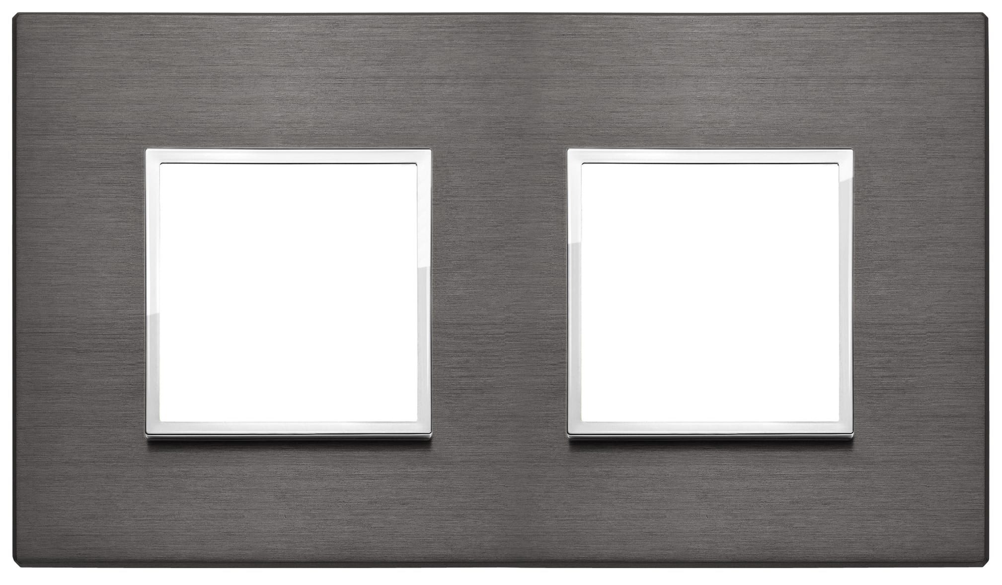 VIMAR - Placca 4 Moduli Interasse 71mm Grigio Lava Alluminio Anodizzato 21643.03