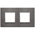 VIMAR - Placca 4 Moduli Interasse 71mm Grigio Lava Alluminio Anodizzato 21643.03