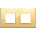 VIMAR - Placca 4 Moduli Interasse 71mm Oro Lucido Alluminio Nobilitato Cornice Dorata