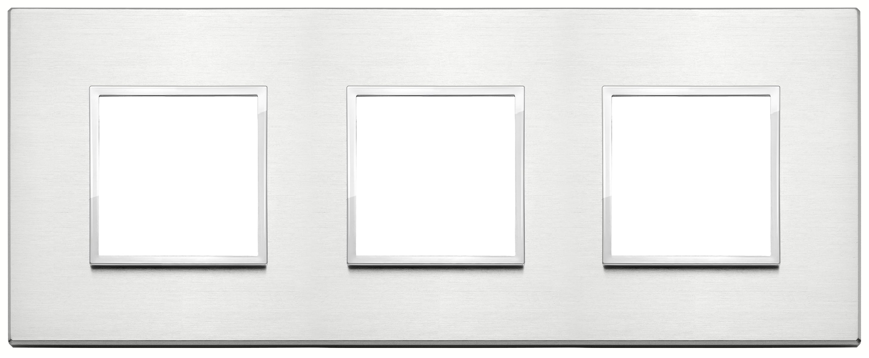 VIMAR - PLACCA 6M (2+2+2) INT71 ALLUMINIO BRILL.