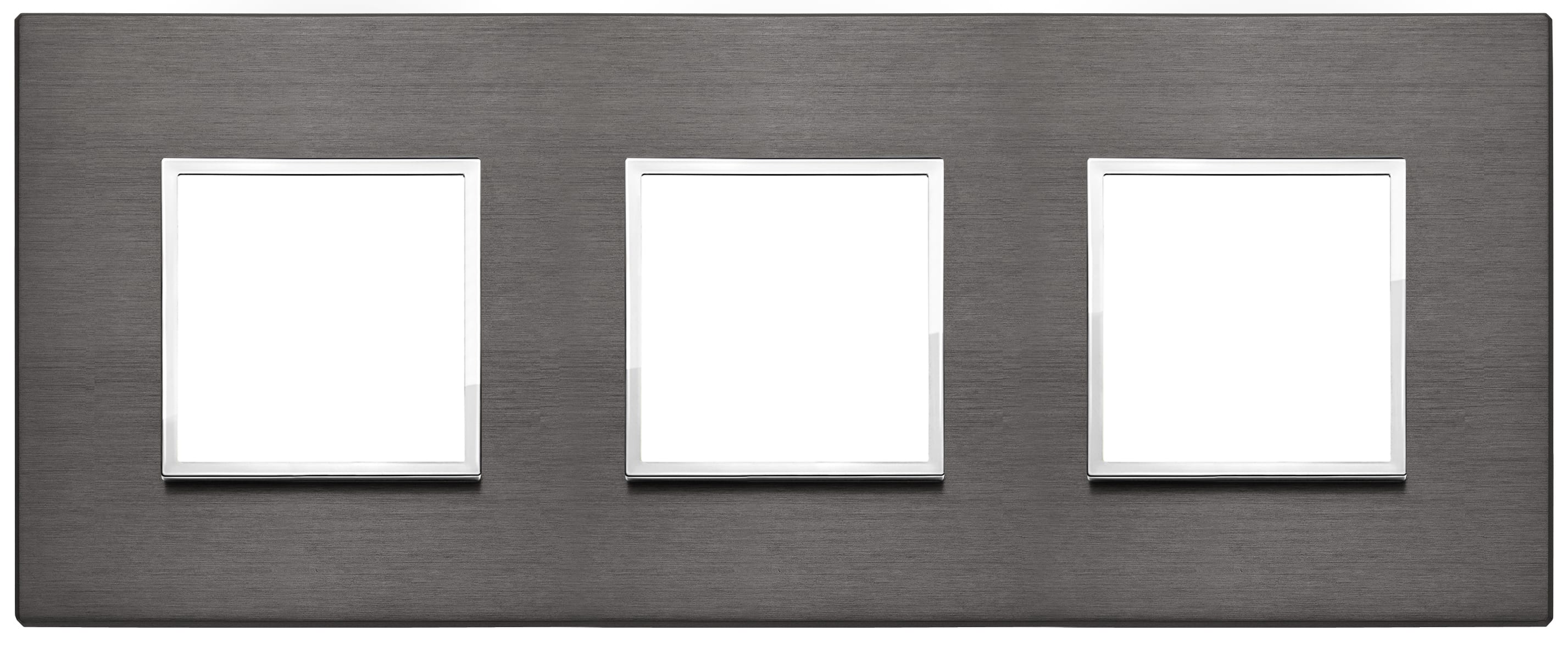 VIMAR - Placca 6M (2+2+2) Interasse 71 Grigio Lava - Alluminio Anodizzato Primari