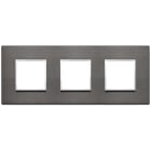 VIMAR - Placca 6M (2+2+2) Interasse 71 Grigio Lava - Alluminio Anodizzato Primari