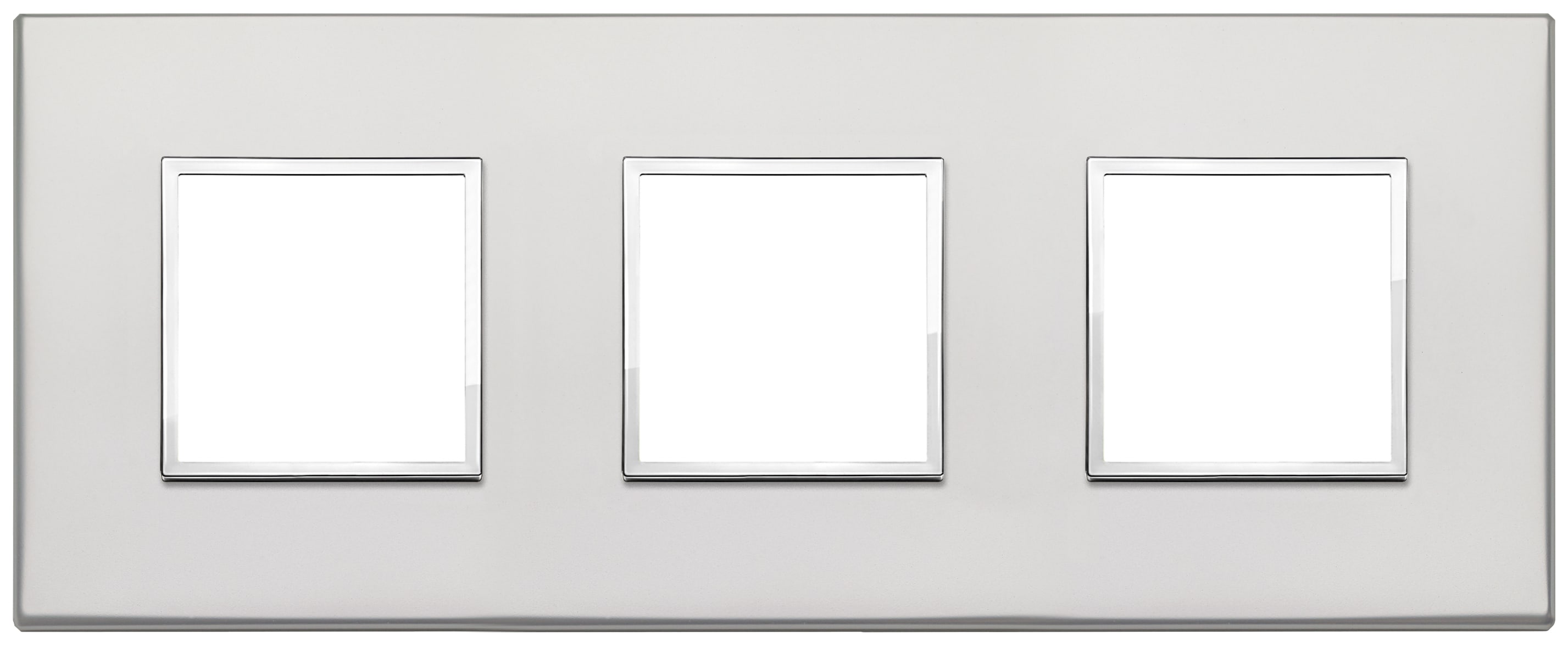 VIMAR - Placca 6 Moduli Interasse 71mm Argento Alluminio Nobilitato