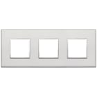 VIMAR - Placca 6 Moduli Interasse 71mm Argento Alluminio Nobilitato