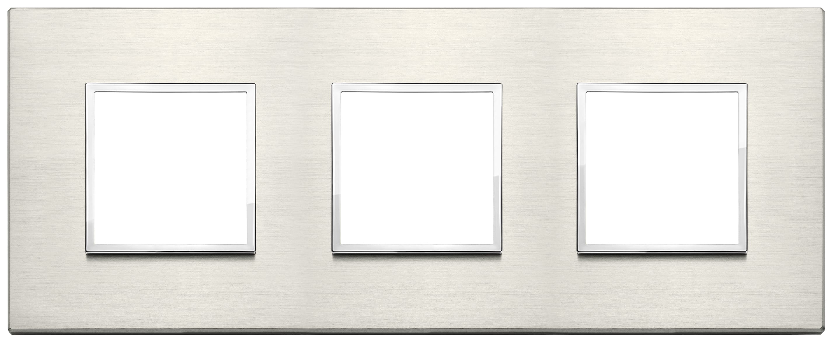 VIMAR - Placca 6M (2+2+2) Interasse 71mm Titanio Alluminio Nobilitato Esclusivi