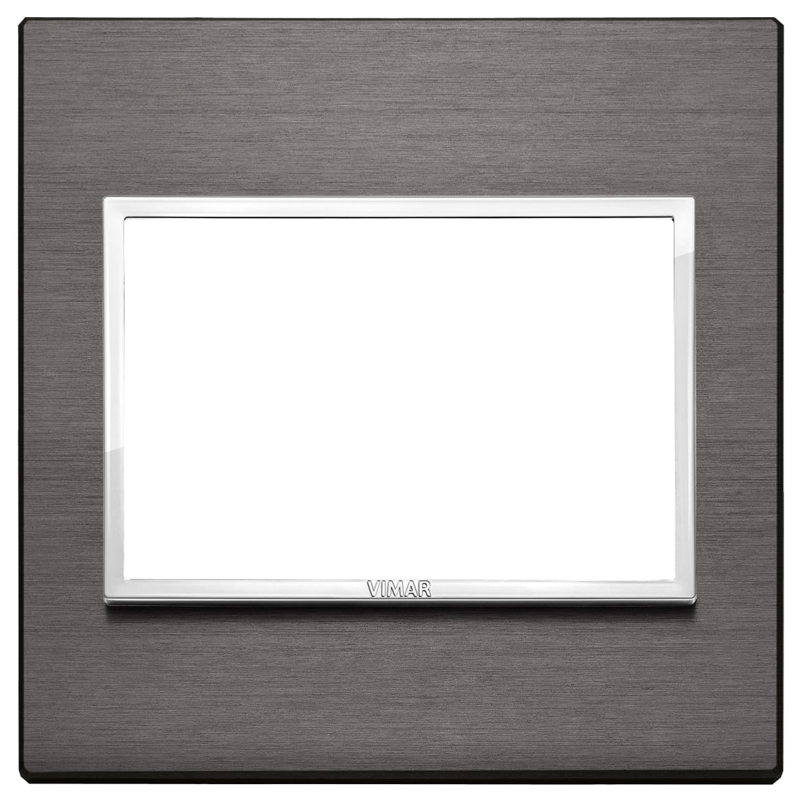 VIMAR - Placca 3 Moduli Alluminio Anodizzato Grigio Lava