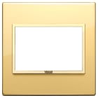 VIMAR - Placca 3 Moduli Oro Lucido Alluminio Nobilitato Cornice Dorata
