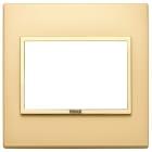 VIMAR - Placca 3 Moduli Oro Satinato con Cornice Dorata 21648.G10