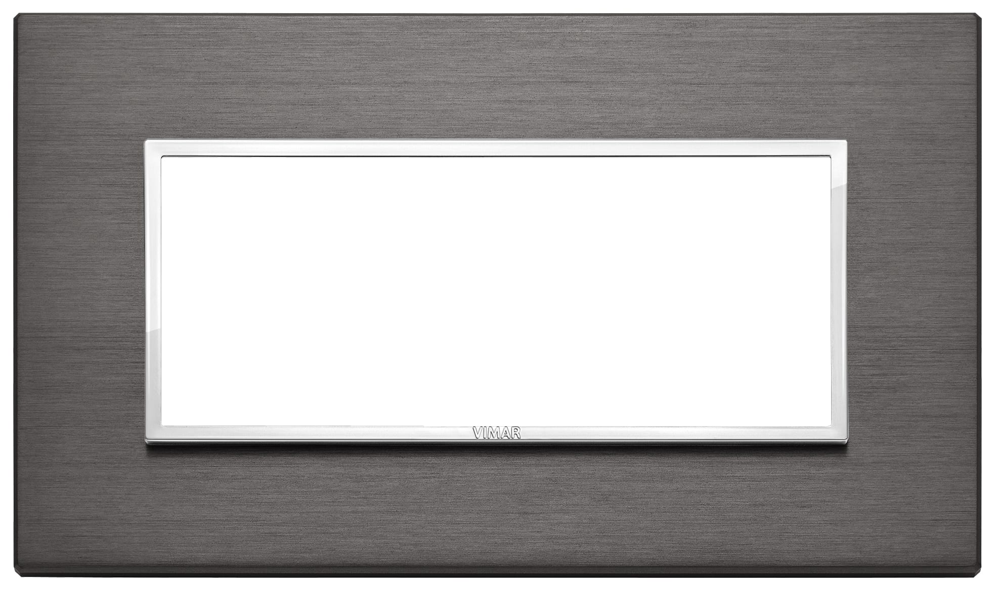 VIMAR - Placca 5 Moduli Alluminio Anodizzato Grigio Lava 21649.03